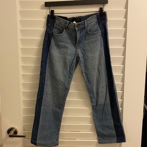 Side Stripe Jackson Wash Cropped Girlfriend Jeans